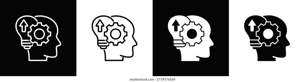 Estilo De Fundo Branco E Preto Do Ícone Mindset Shift