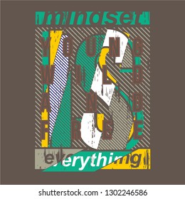 mindset typography graphic vector abstract background