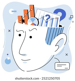 Mindset. Vector illustration. Contemplation and meditation promote mental clarity and inner peace Education provides foundation for acquiring knowledge and expanding ones intellectual capacity