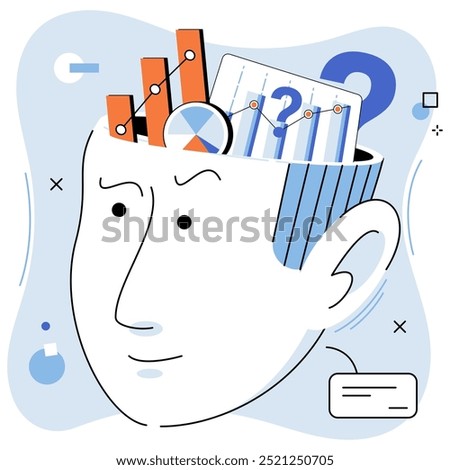 Mindset. Vector illustration. Contemplation and meditation promote mental clarity and inner peace Education provides foundation for acquiring knowledge and expanding ones intellectual capacity