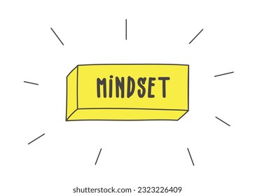 "Mindset" wrote in a modern computer key. Positive, health, and mental Concept. Vector illustration template.