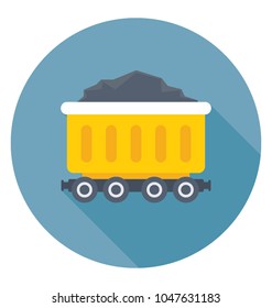 A mine cart full of charcoal 
