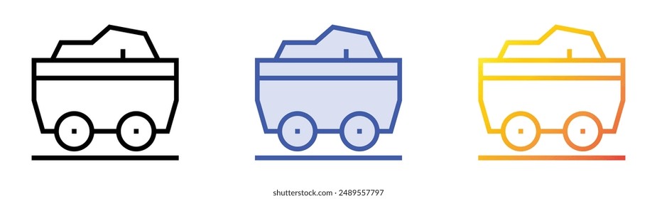 Icono de Carrito mío. Diseño de estilo de relleno lineal, azul y degradado aislado sobre fondo blanco