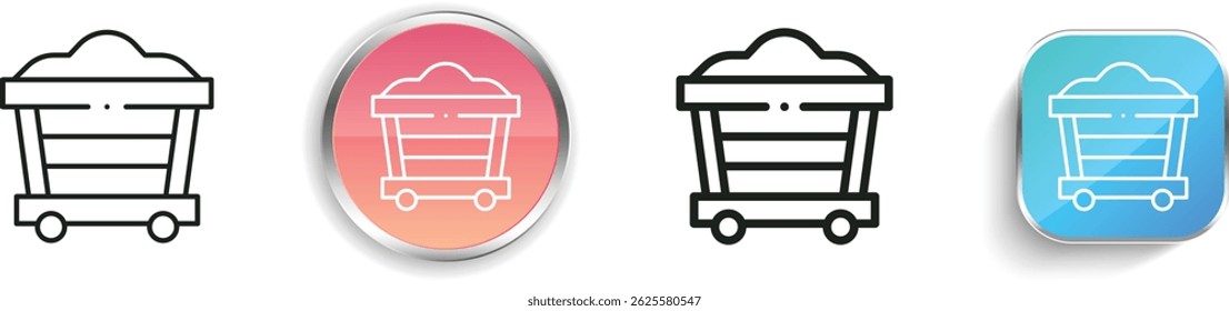 mine cart icon. Thin Linear, Regular and Button Style Design Isolated On White Background