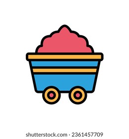 Mine Cart Icon Vector Illustration