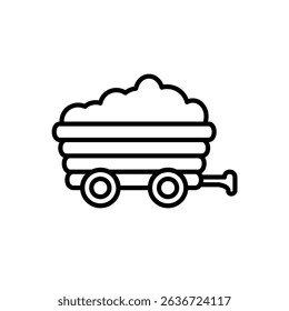 mine cart icon, vector illustration, symbol, design logo template pictogram, for ui or ux isolated on white for mobile app, editable