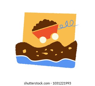 Mine cart with load 
