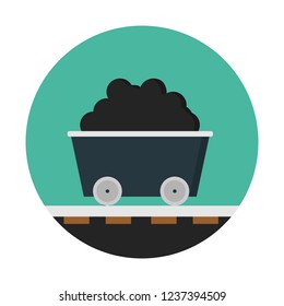 Mine cart on tracks