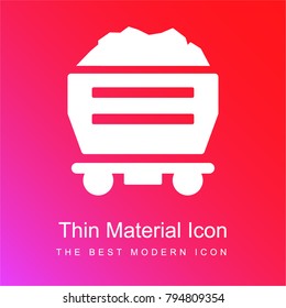 Mine cart red and pink gradient material white icon minimal design