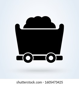 Mine Cart Simple vector modern icon design illustration.
