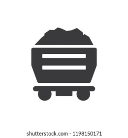 Mine cart vector icon 