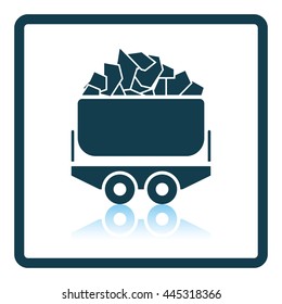 Mine coal trolley icon. Shadow reflection design. Vector illustration.