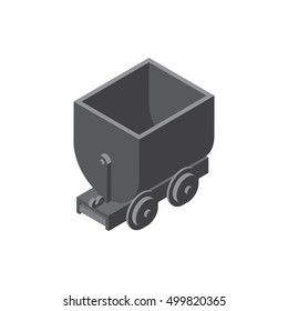 mine coal wagon Isolated Isometric Vector Illustration Created For Mobile, Web, Decor, Print Products, Application on white background