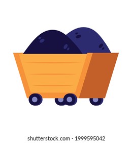 mine coal wagon trolley icon