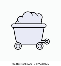 Mine Commodity Icon. Coal Transporter, Wagon Symbol. 