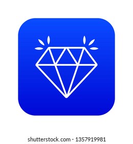 Mine diamond icon blue vector isolated on white background
