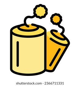 Mine dinamite icon outline vector. Gold game. Coal stone color flat