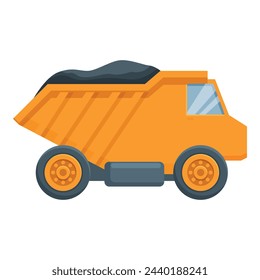 Mine dump truck icon cartoon vector. Cart trolley mine. Rock energy fossil