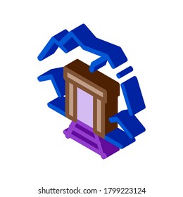 vector de icono de entrada de mina. señal de entrada de mina isométrica. ilustración de símbolo aislado de color