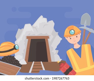 mine entrance miner tools cart