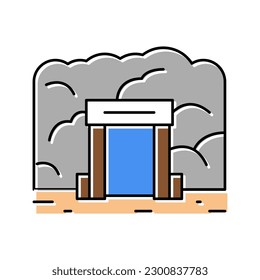 mine entry color icon vector. mine entry sign. isolated symbol illustration