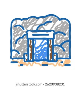 mine entry doodle icon sketch vector. mine entry sign. isolated symbol illustration