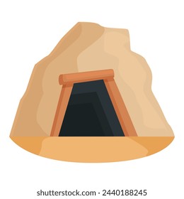 Mine factory icon cartoon vector. Coal mining. Extraction shaft plant rock