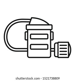 Mine flashlight icon. Outline mine flashlight vector icon for web design isolated on white background