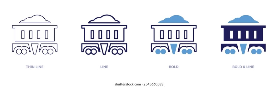 Mine icon in 4 different styles. Thin Line, Line, Bold, and Bold Line. Duotone style. Editable stroke.