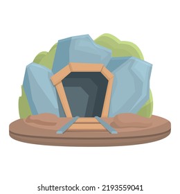 Vector de dibujos animados de iconos de las minas. Piedra de oro. Gema de material