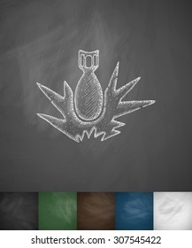 mine icon. Hand drawn vector illustration. Chalkboard Design