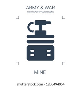 mine icon. high quality filled mine icon on white background. from war collection flat trendy vector mine symbol. use for web and mobile