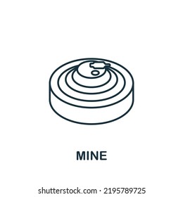 Mine icon. Line simple line Weapon icon for templates, web design and infographics