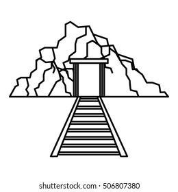 Mine icon. Outline illustration of mine vector icon for web