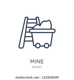 Mine icon. Trendy flat vector Mine icon on white background from Desert collection, vector illustration can be use for web and mobile, eps10