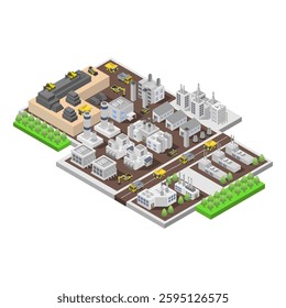 Mine industry isometric illustrated in vector