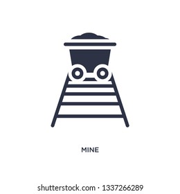 mine isolated icon. Simple element illustration from desert concept. mine editable logo symbol design on white background. Can be use for web and mobile.