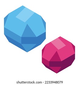 Mine jewel stones icon isometric vector. Truck industry. Construction miner