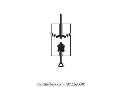 mine letter H logo. very suitable for, icon, logo, initial, industry, company, business, etc.