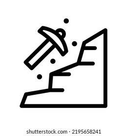mine line icon illustration vector graphic 