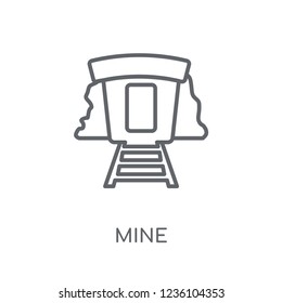 Mine linear icon. Modern outline Mine logo concept on white background from Desert collection. Suitable for use on web apps, mobile apps and print media.
