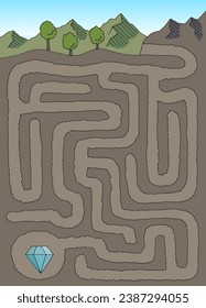 Mine maze graphic color sketch illustration vector