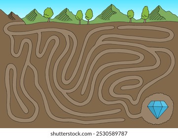 Mine maze graphic color sketch illustration vector 