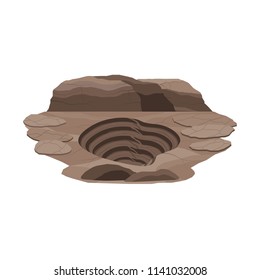 Mine and Mining Mineral Rock Mountain Landscape Vector