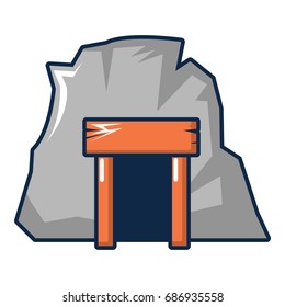 Mine in mountain icon. Cartoon illustration of mine in mountain vector icon for web design