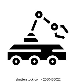 vector de icono de glifo robot de neutralización de minas. signo del robot de neutralización de minas. símbolo de contorno aislado ilustración negra