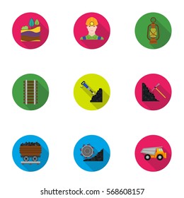 Mine set icons in flat style. Big collection of mine vector symbol stock illustration