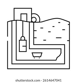 mine shaft line icon vector. mine shaft sign. isolated contour symbol black illustration