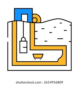mine shaft line icon vector. mine shaft sign. isolated symbol illustration