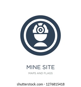 mine site icon vector on white background, mine site trendy filled icons from Maps and Flags collection, mine site vector illustration
